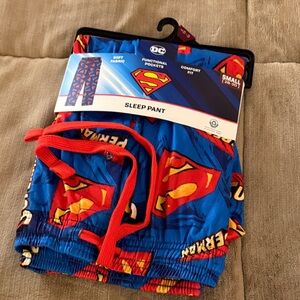 DC Superman Blue Pajama Pants with Red Drawstring